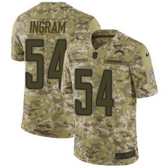 Nike Chargers #54 Melvin Ingram Camo Mens Stitched NFL Limited 2018 Salute To Service Jersey